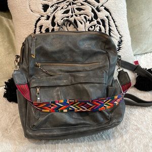 Cute convertible backpack/purse Grey vegan leather